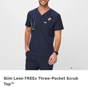 Figs Mens Leon FreeX Slim Three Pocket Scrub Top size large